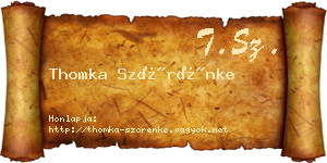 Thomka Szörénke névjegykártya